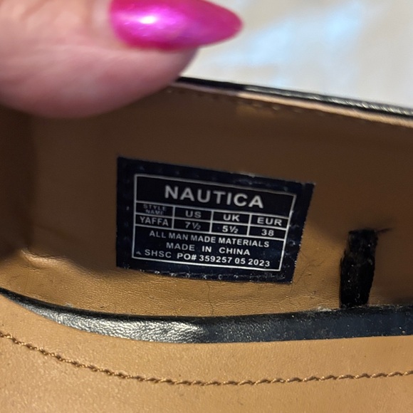 Nautica Women's Black Leather Loafers 7.5 - Picture 3 of 6